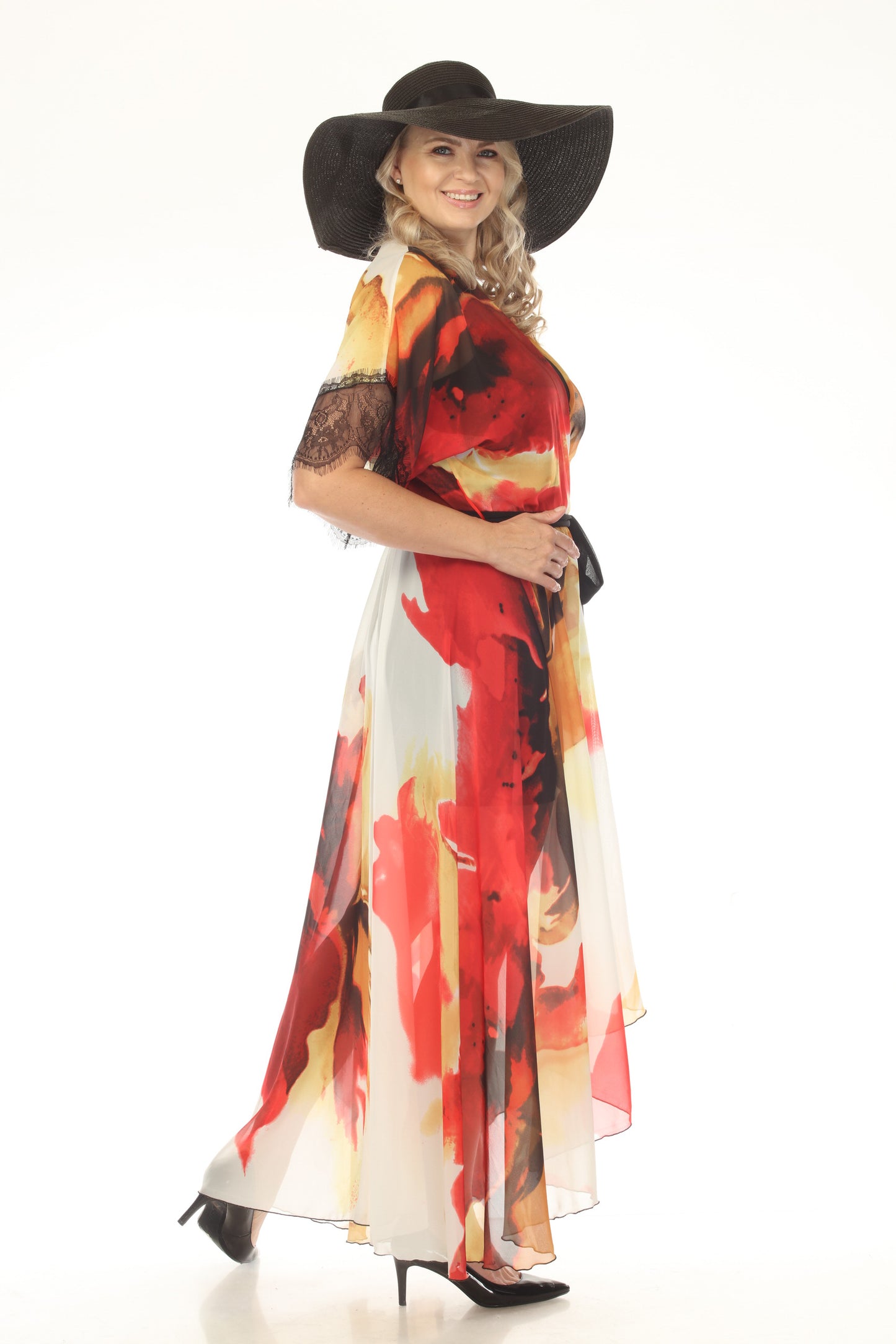 White Chiffon Maxi Wrap Dress