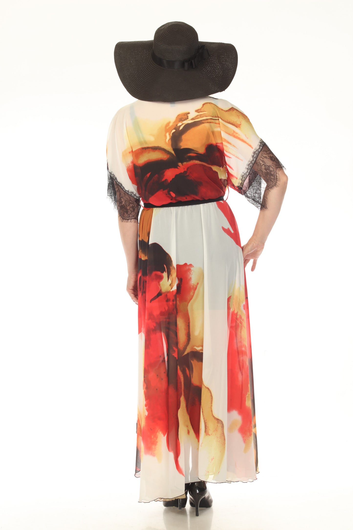White Chiffon Maxi Wrap Dress