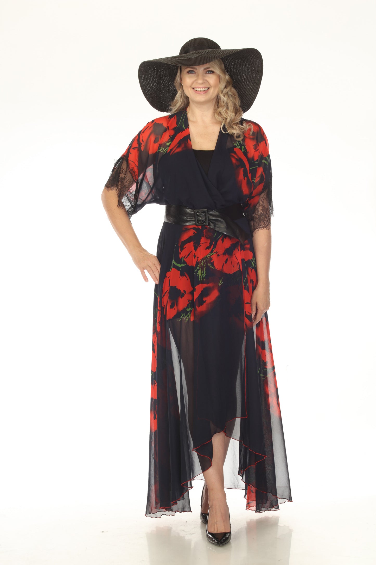 Poppy Chiffon Maxi Wrap Dress