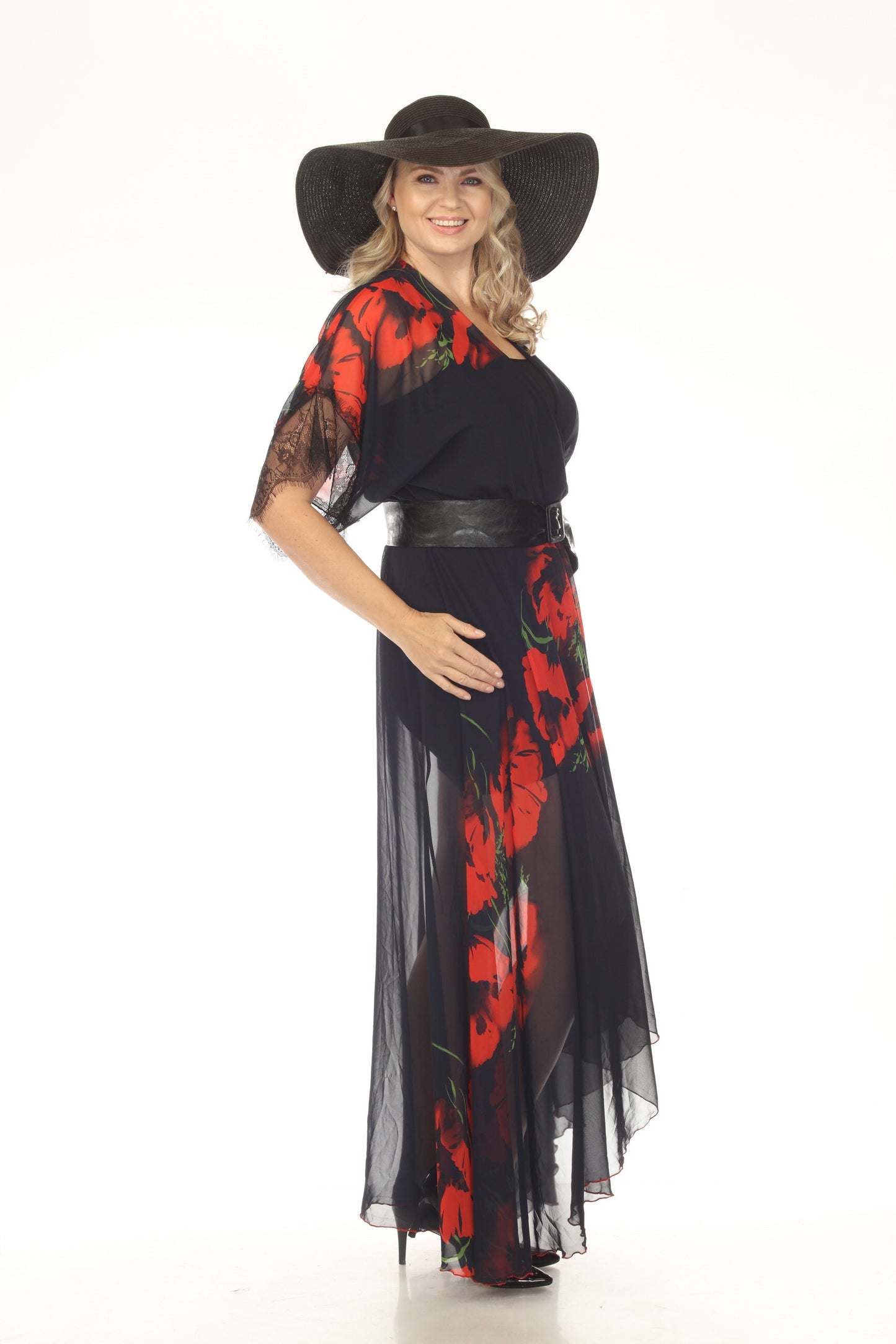 Poppy Chiffon Maxi Wrap Dress