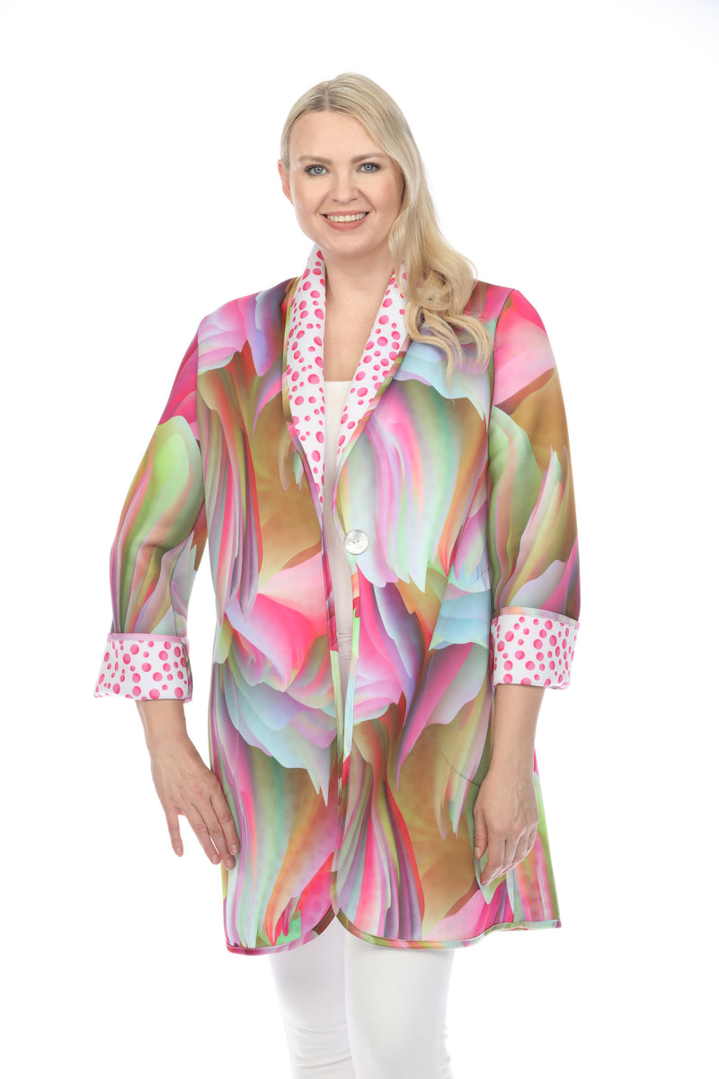 A-Line Coat Tropical Flower Pink 1170TFP