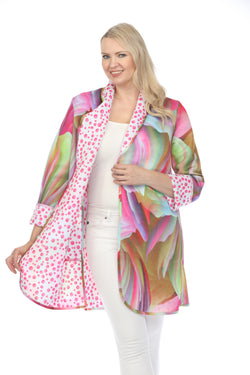 A-Line Coat Tropical Flower Pink 1170TFP