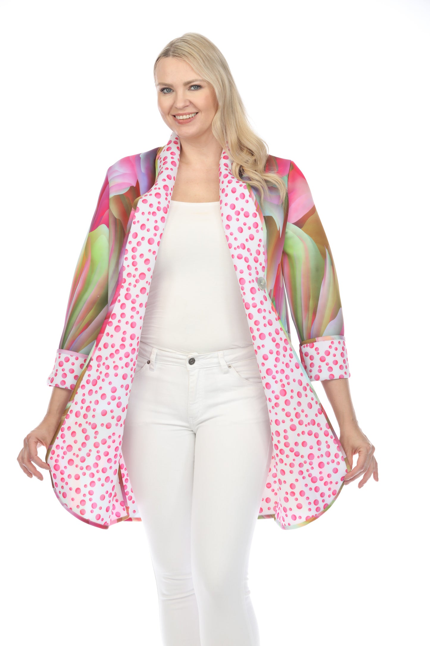 A-Line Coat Tropical Flower Pink 1170TFP