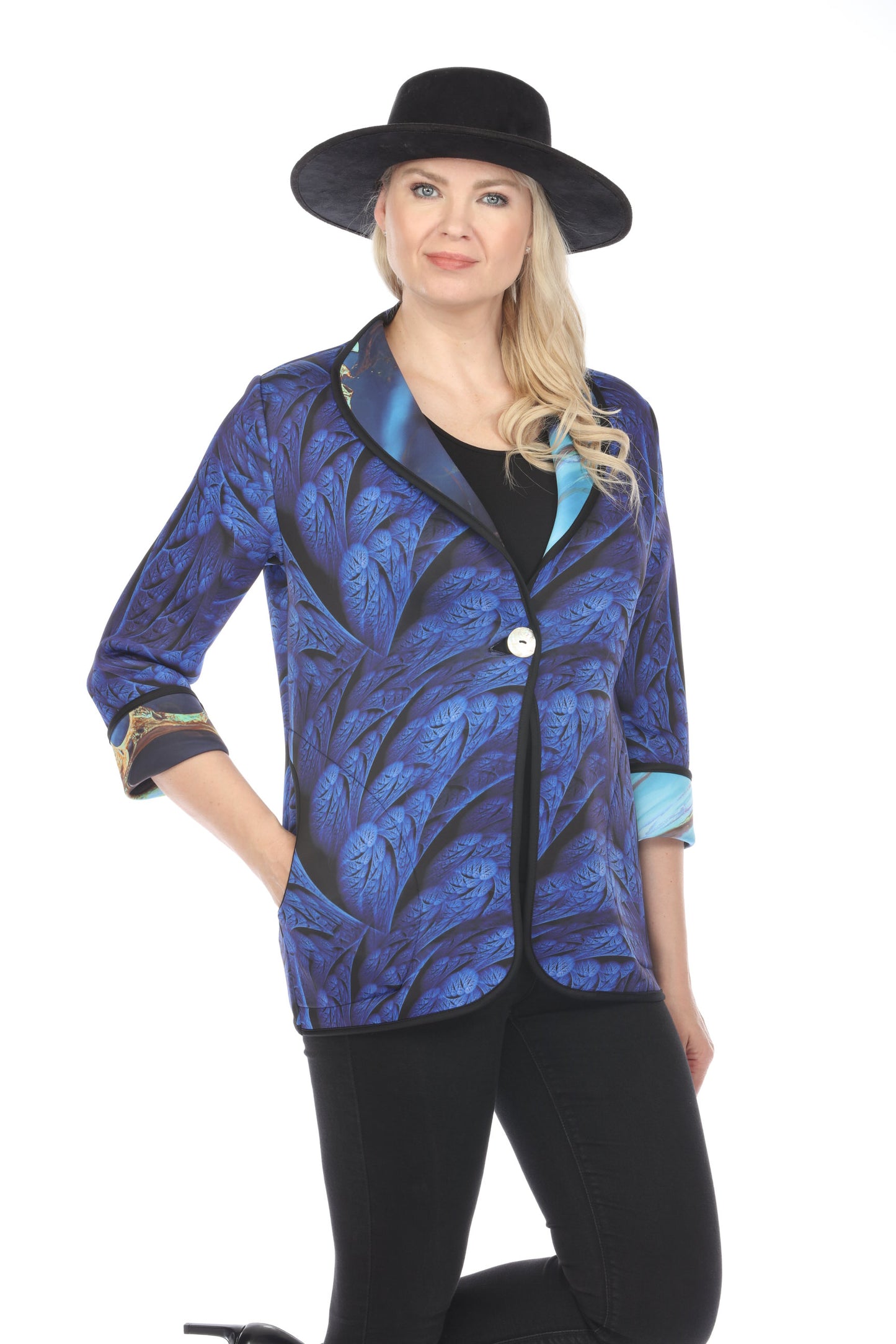 Long Jacket Marble Turquoise 1051MT