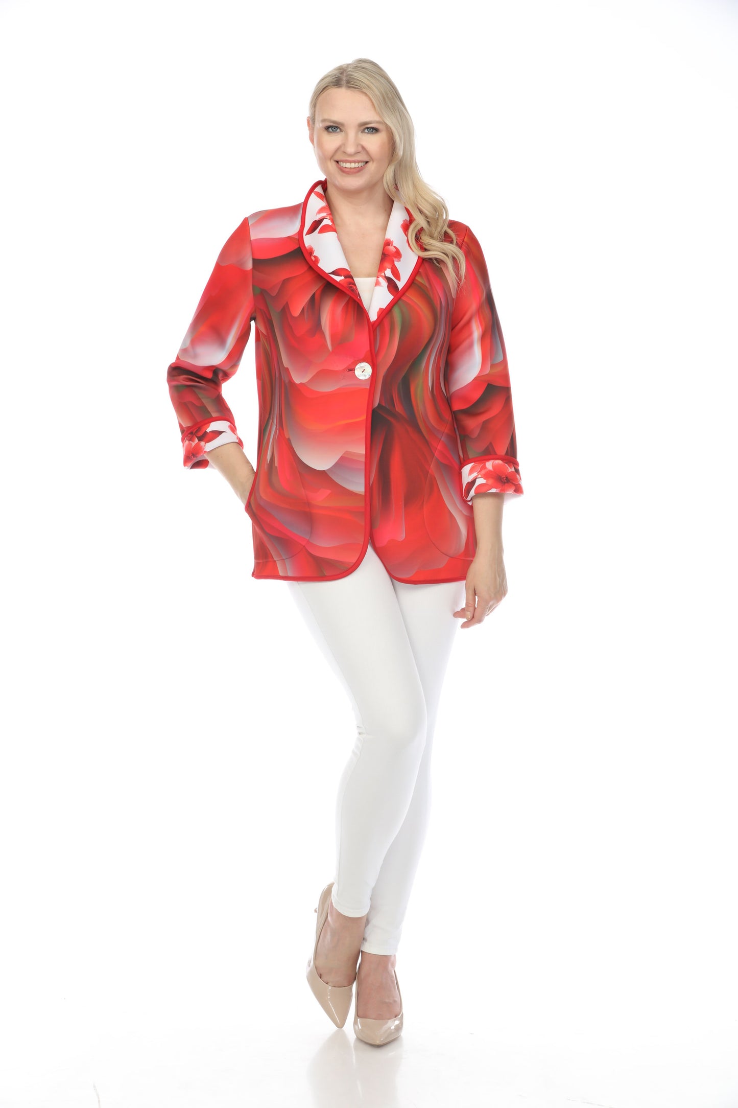 Long Jacket Tropical Flower Red 1051TFR