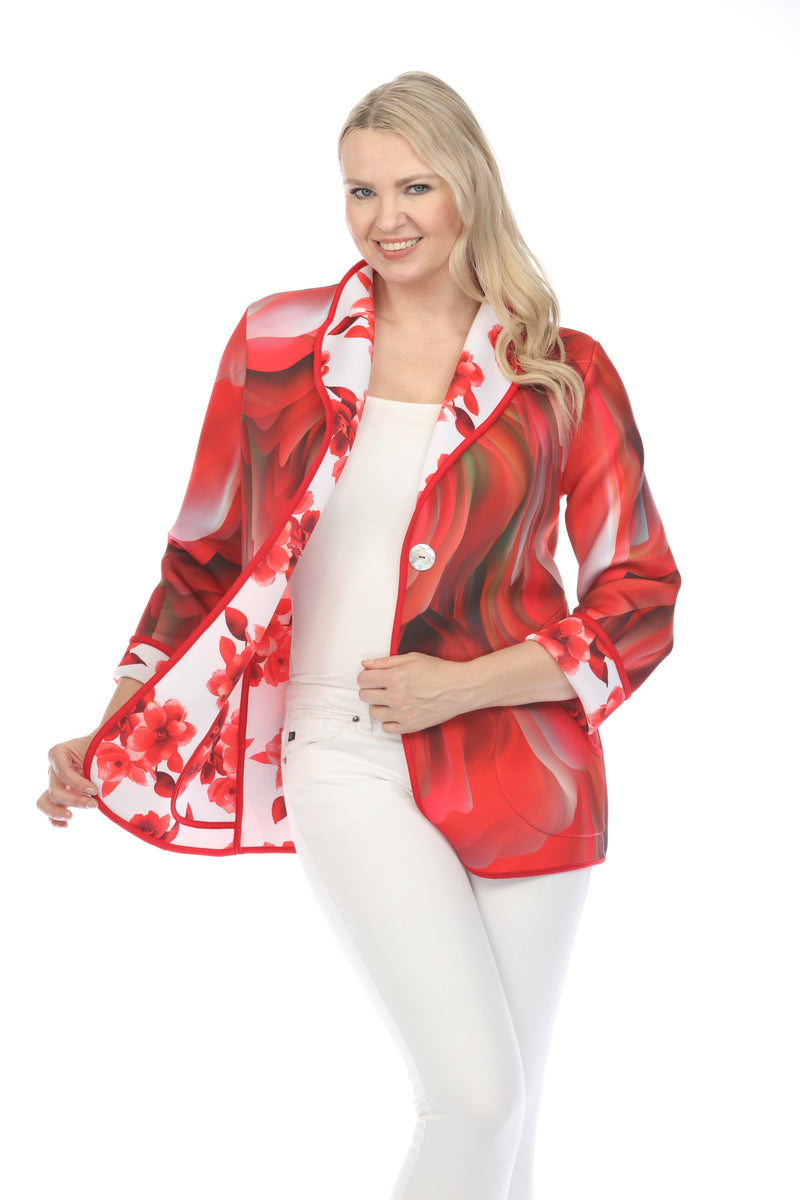 Long Jacket Tropical Flower Red 1051TFR