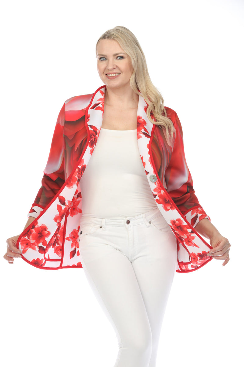 Long Jacket Tropical Flower Red 1051TFR