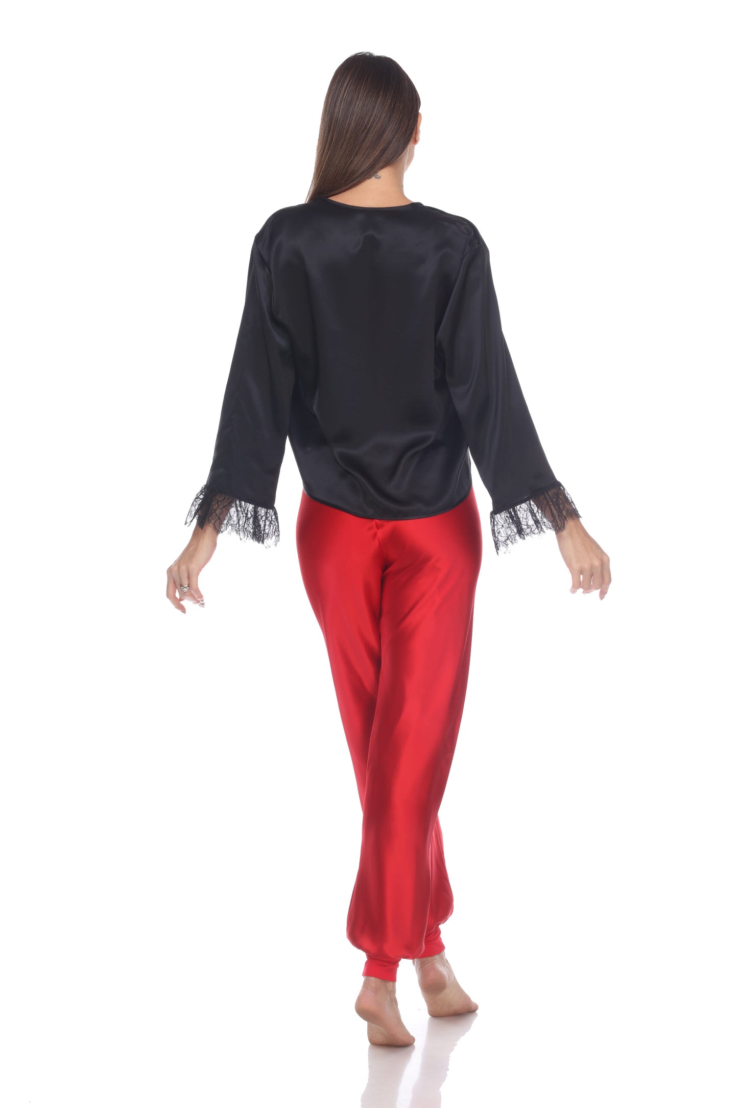 Solid Charmeuse Lace Top
