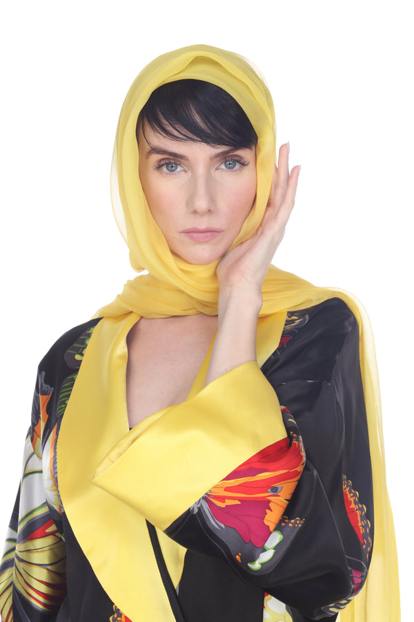 100% Silk Crinkled Chiffon Shawl