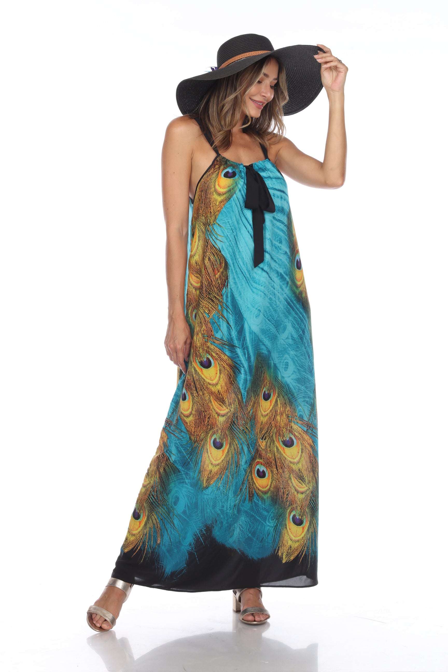 Peacock Long Dress Gown