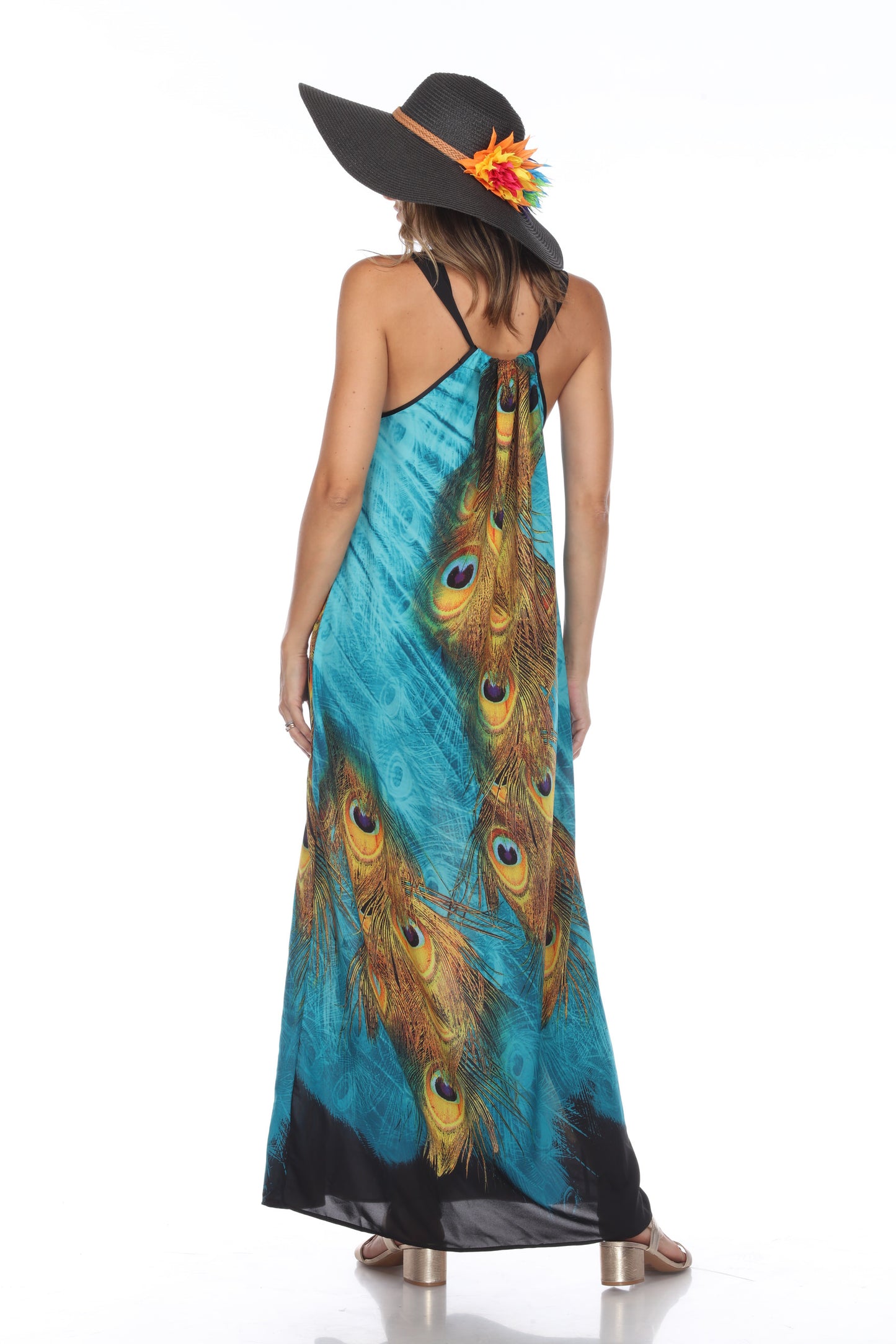 Peacock Long Dress Gown