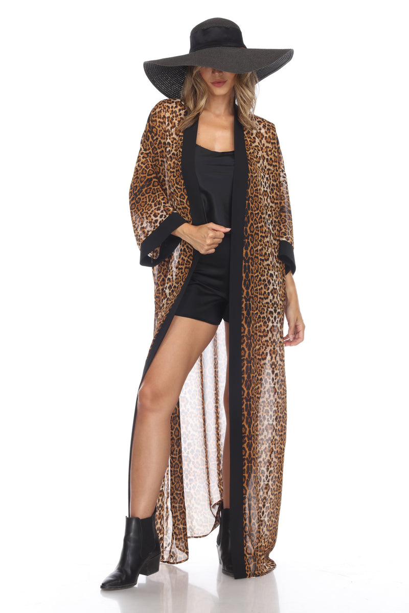 Leopard Long Kimono