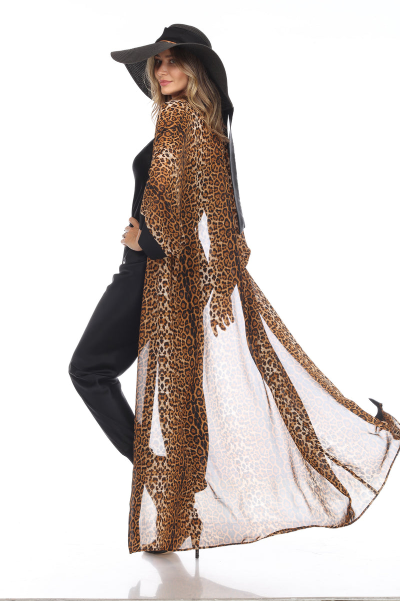 Leopard Long Kimono