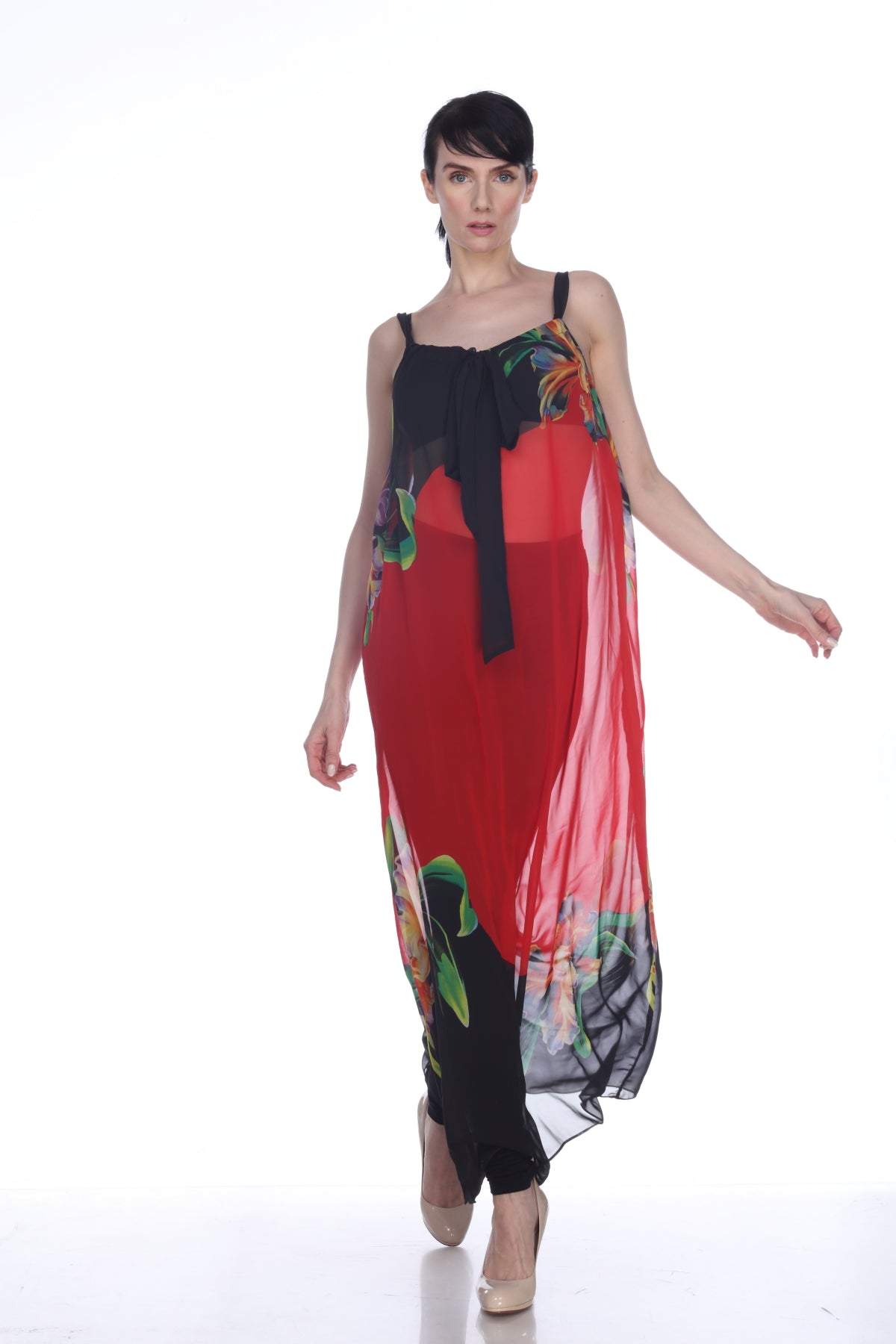 Floral Chiffon Long Dress