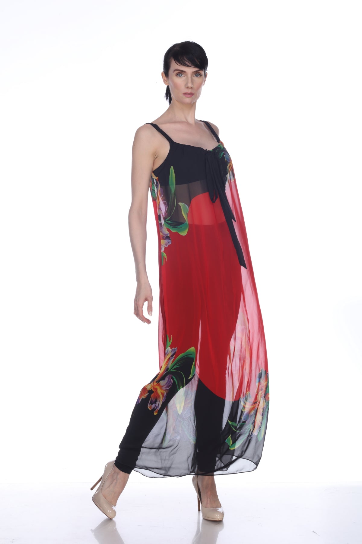 Floral Chiffon Long Dress