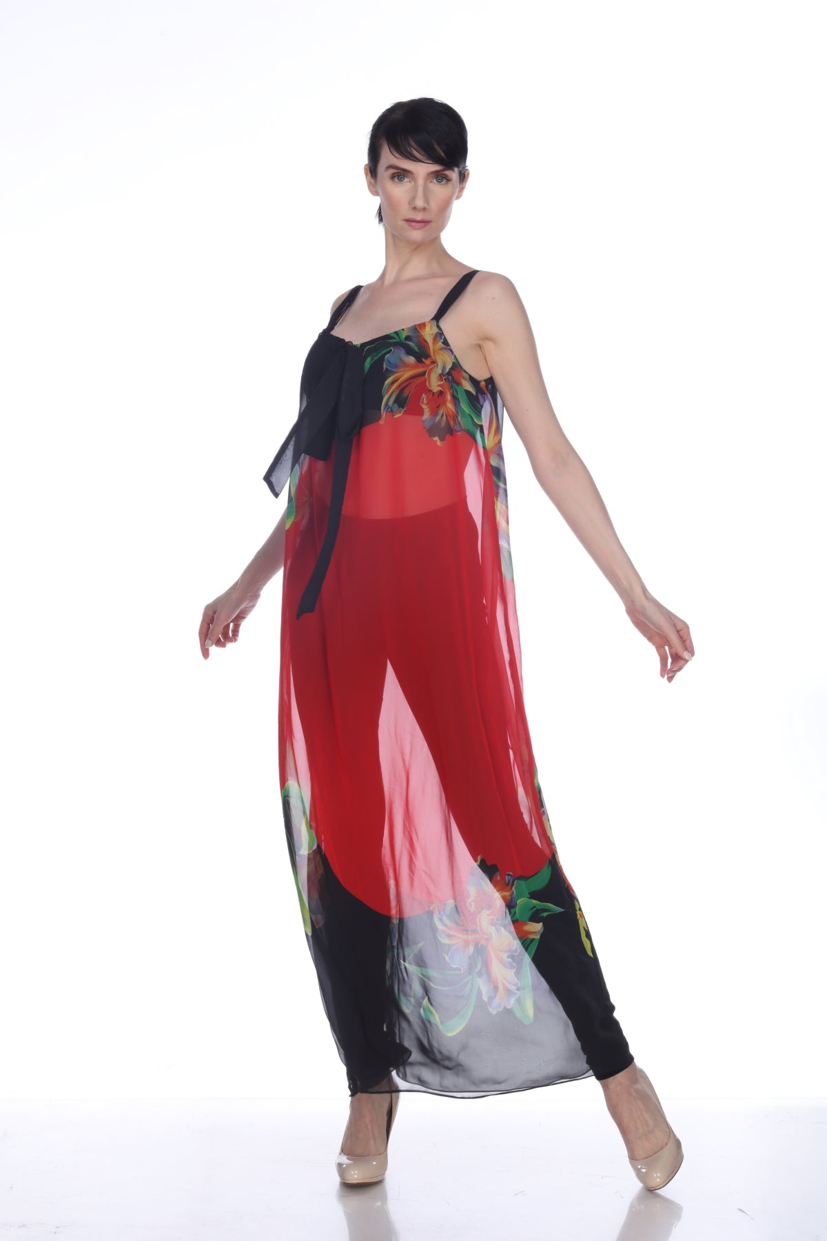Floral Chiffon Long Dress