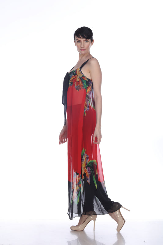 Floral Chiffon Long Dress