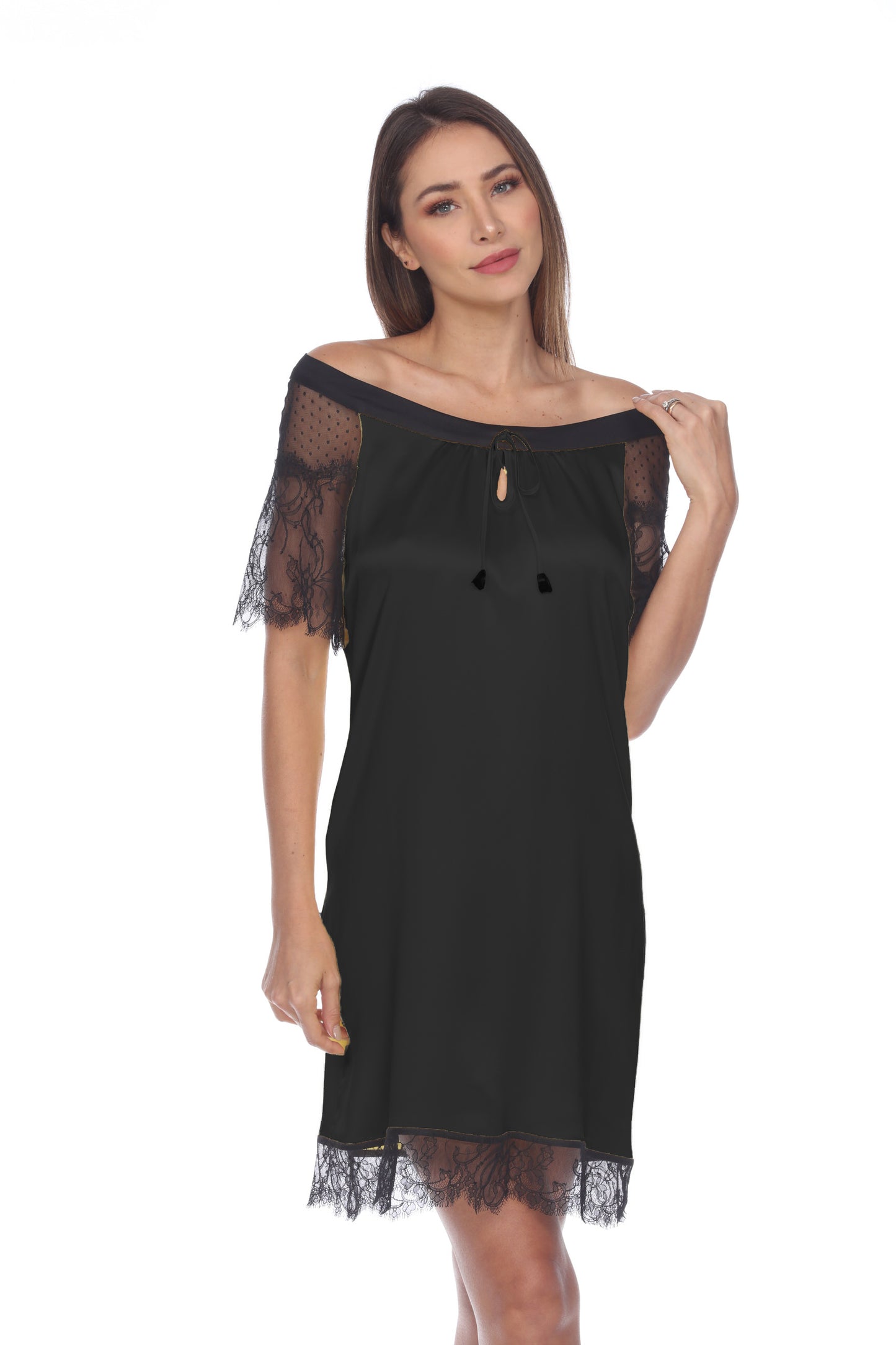 Solid Short Night Gown