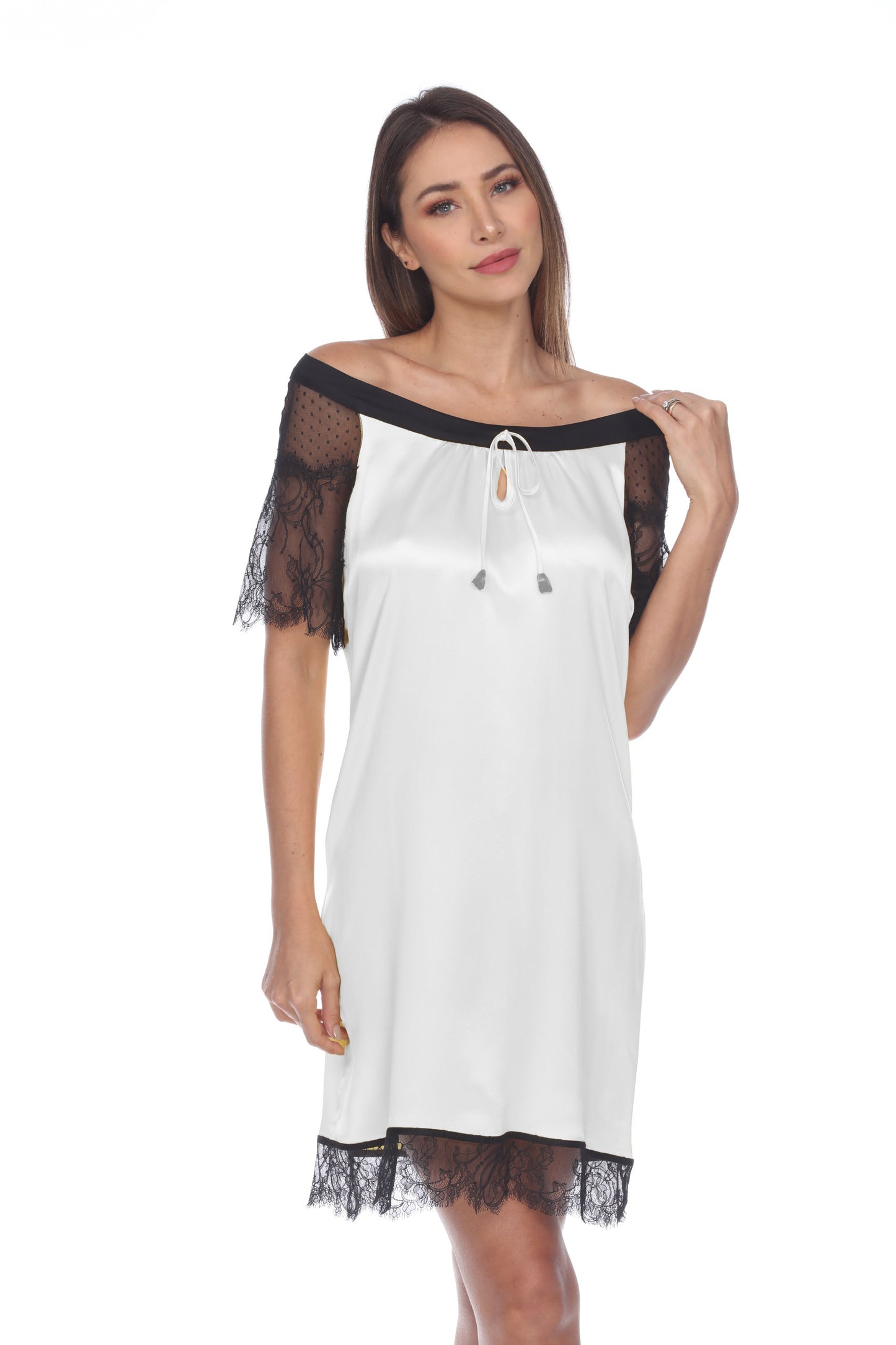 Solid Short Night Gown