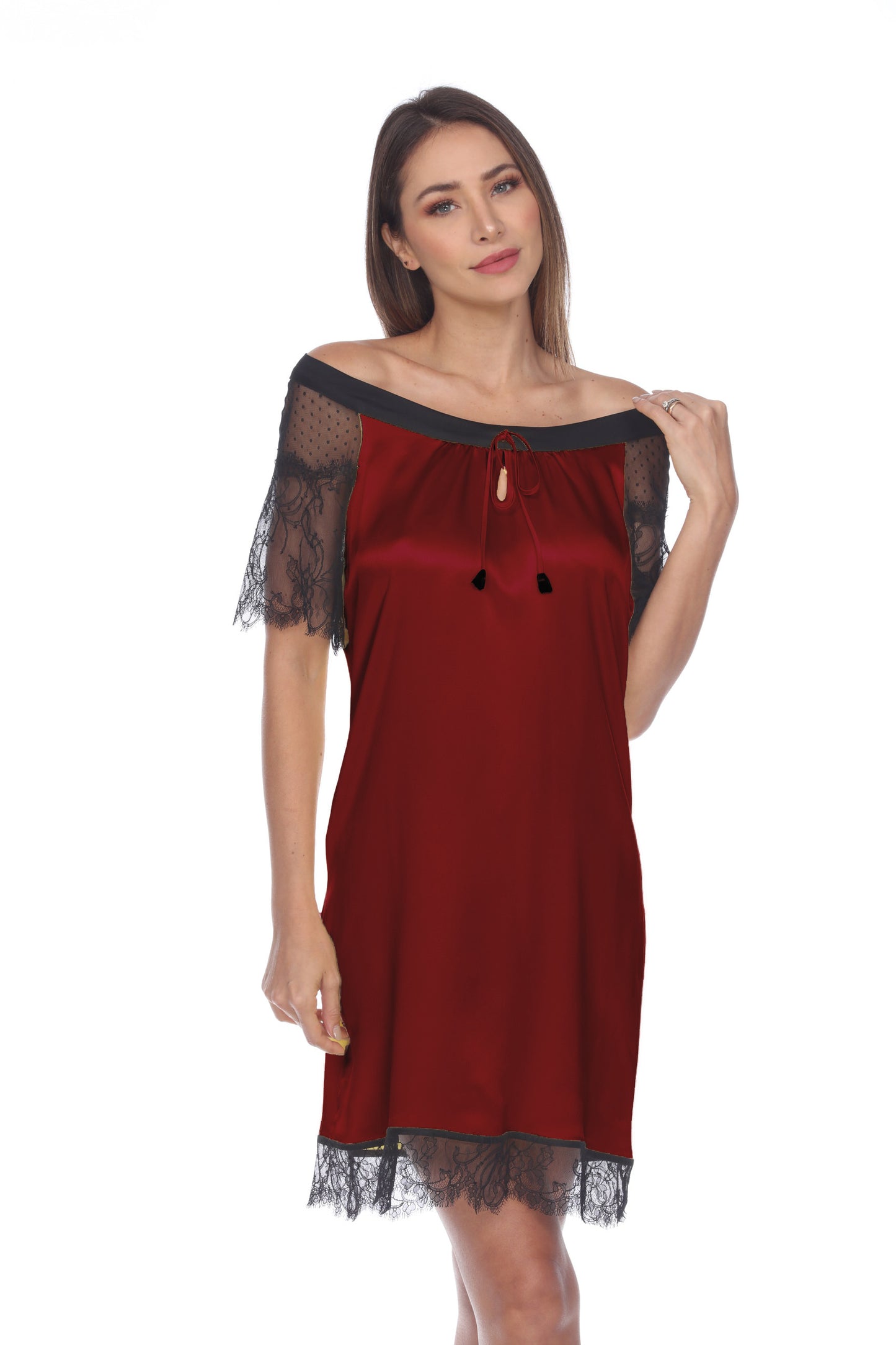 Solid Short Night Gown