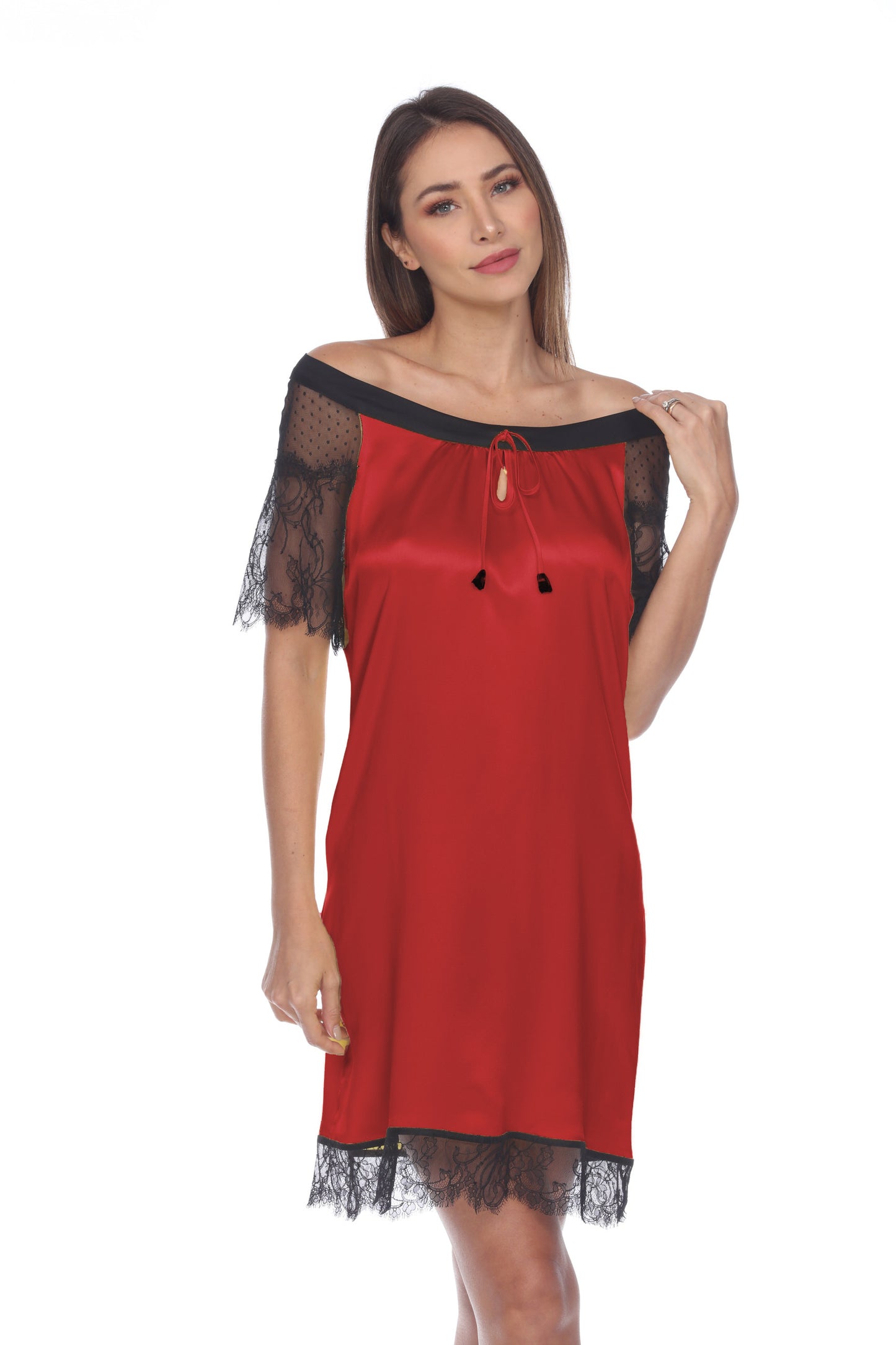 Solid Short Night Gown