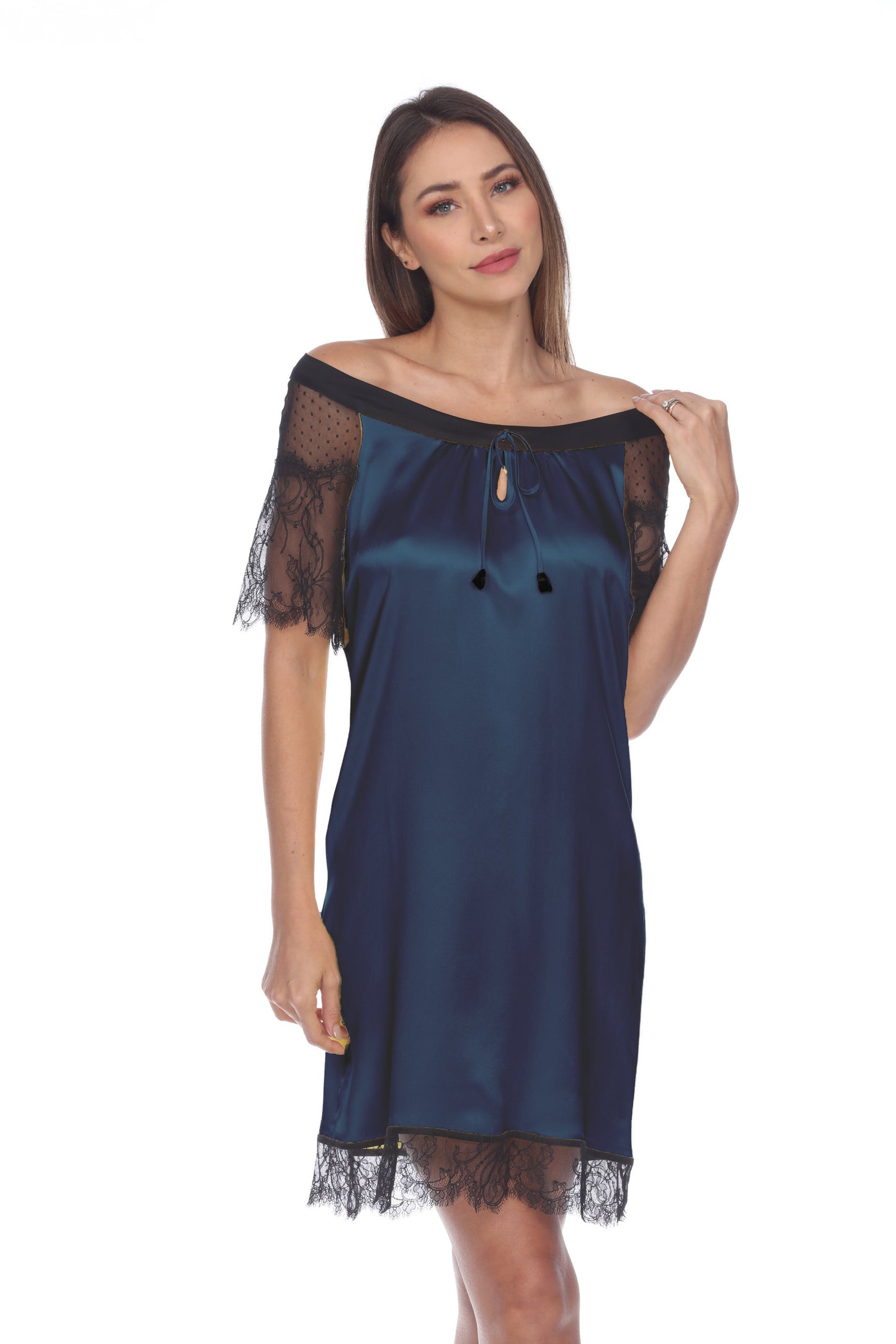 Solid Short Night Gown