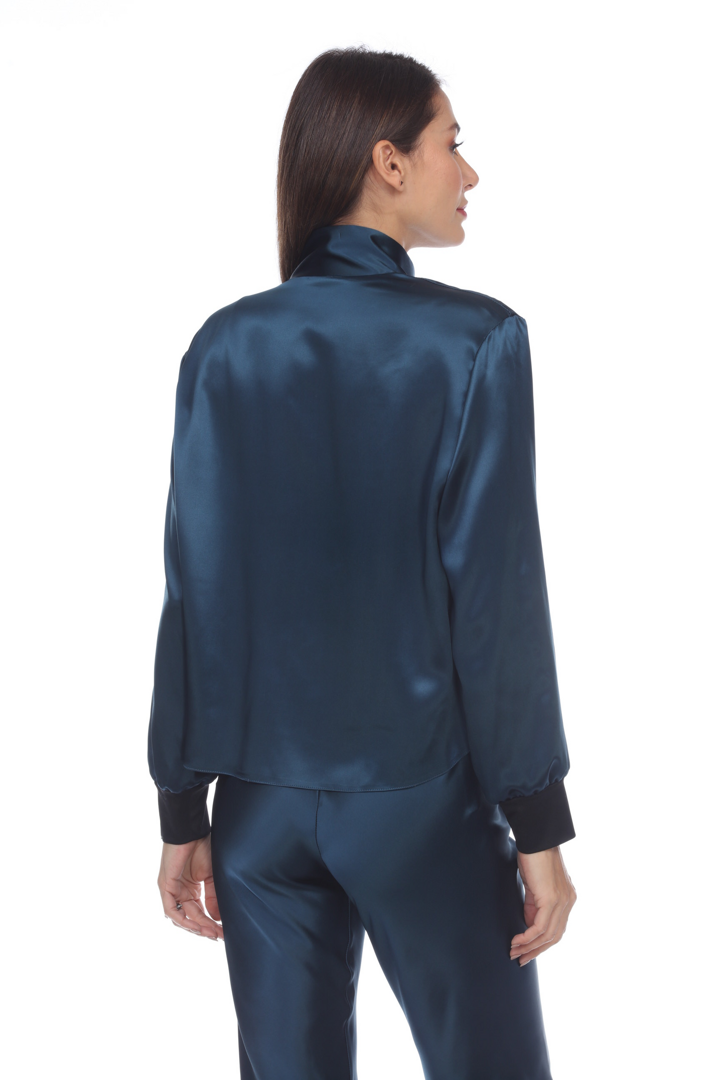 Solid Rhinestone Zipper Jacket