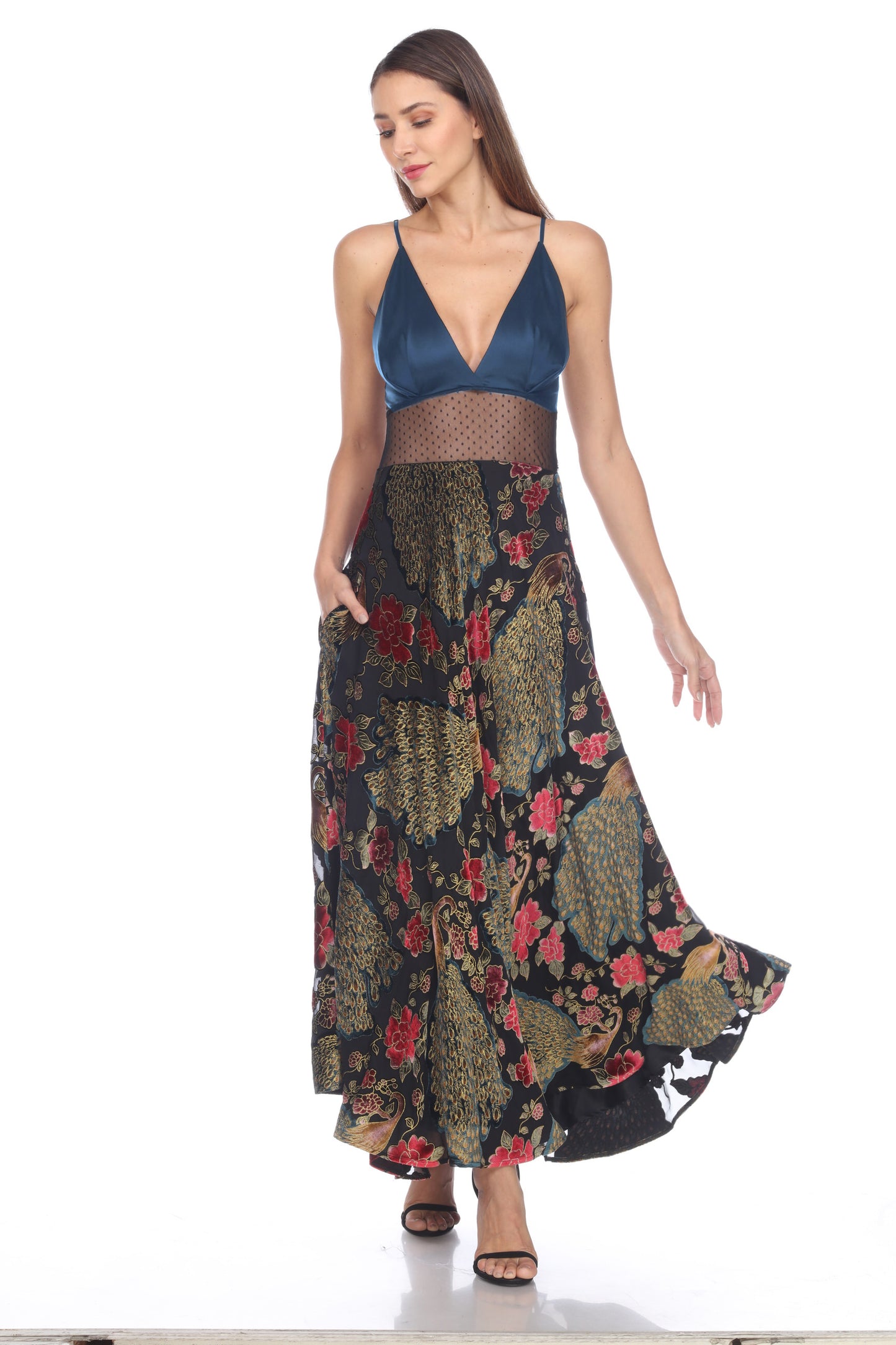Peacock Mesh Dress